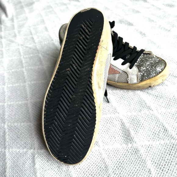  Kids Sneakers - Glitter Silver and Black